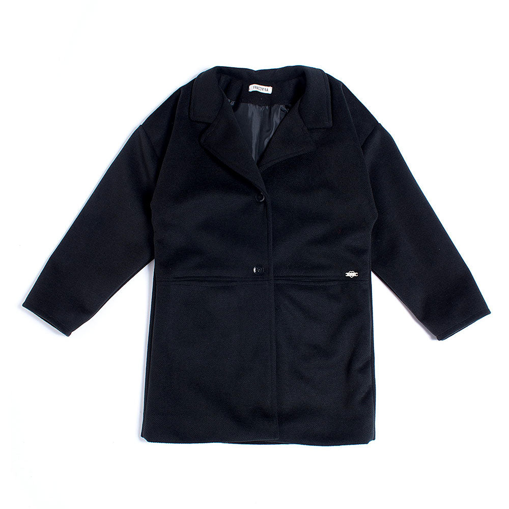 
  Schöner Mantel aus der Bekleidungslinie Bambia Fracomina Mini, mit geraden Taschen
  auf der V...
