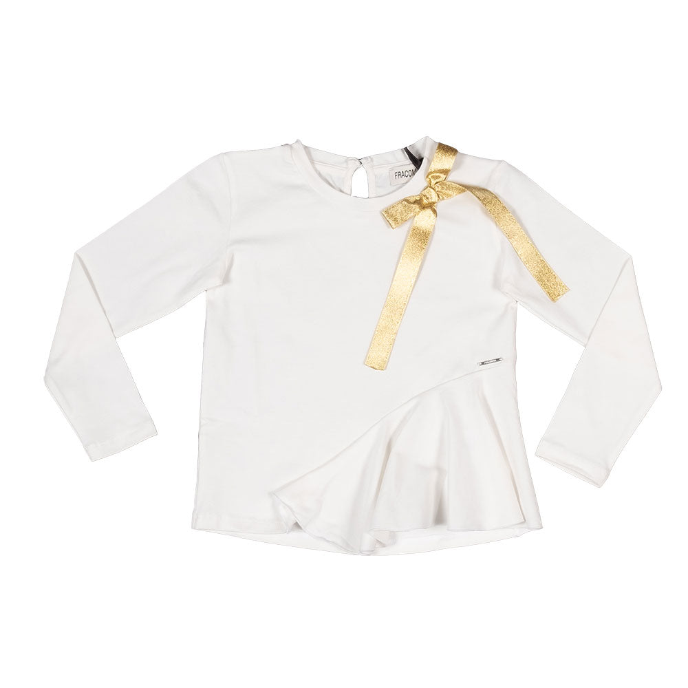 
T-Shirt aus der Fracomina Girl's Clothing Line, mit goldenem Band auf einer Seite.

Zusammensetz...