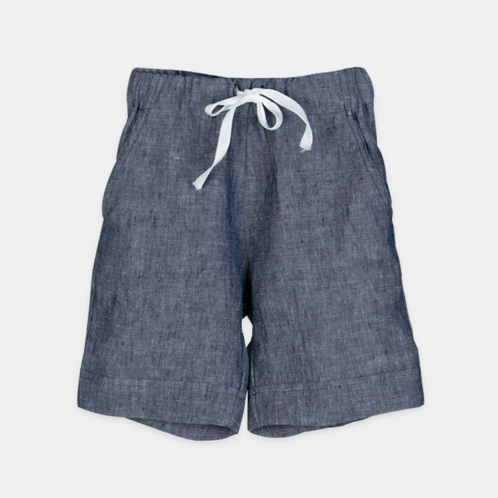 
Leinen-Bermudashorts aus der Lalalù Childrenswear Line, mit elastischem Bund und Schleife auf de...