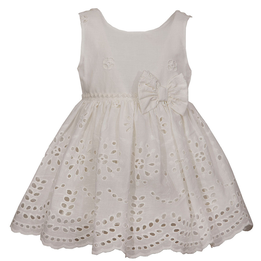 
  Kleid aus der M&B Fashion Childrenswear Line ohne Ärmel mit weitem
  Rock aus perforiertem Sto...