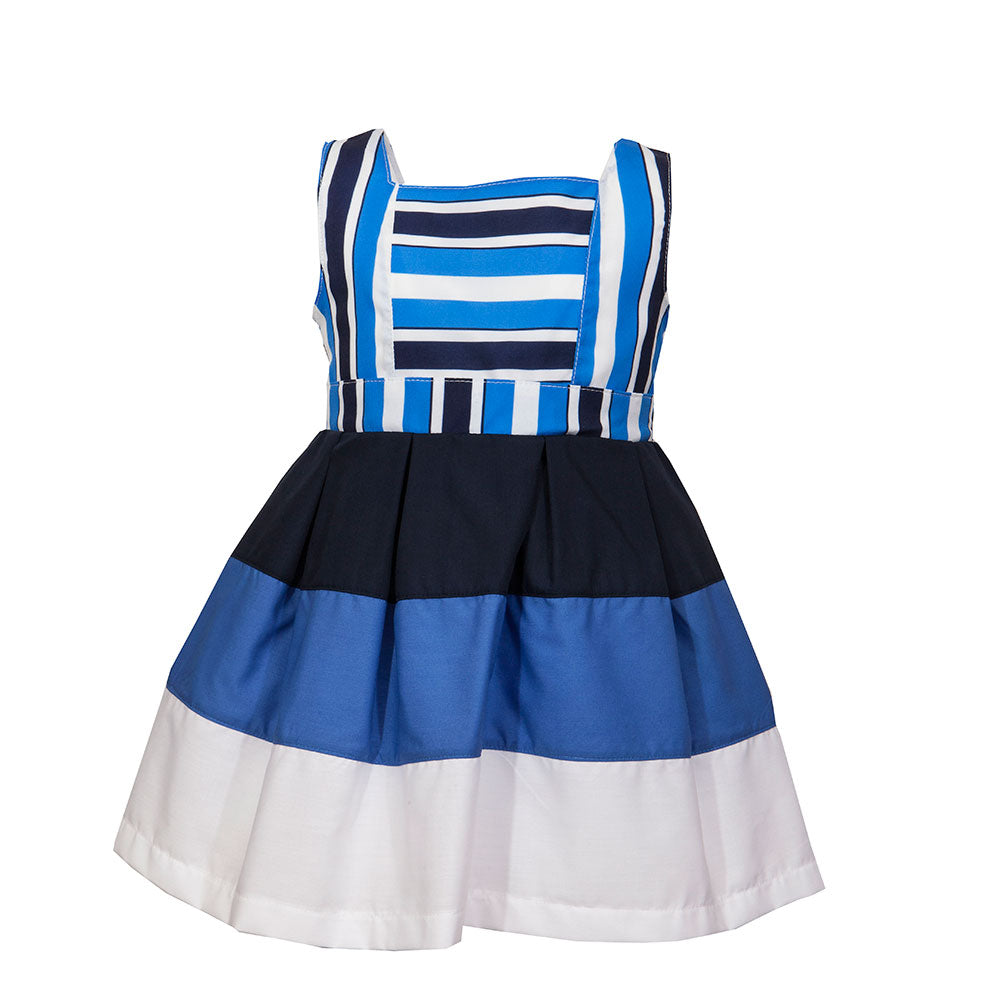 
  Ärmelloses Kleid aus der M&B Fashion Childrenswear Line mit Rock
  breites Farbband; gestreift...