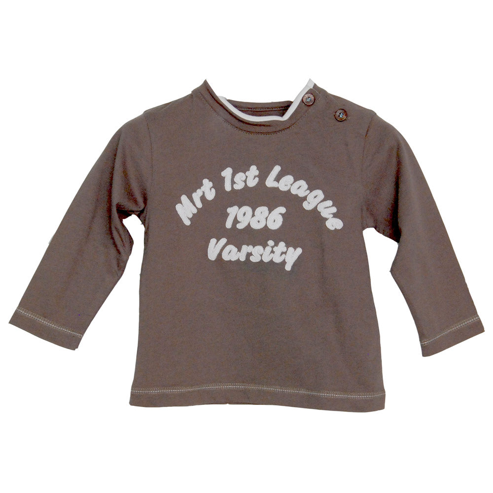 
  T-Shirt aus der Mirtillo Kinderkleidungslinie. Einfarbig mit Anwendung
  in Stoff auf der Vord...