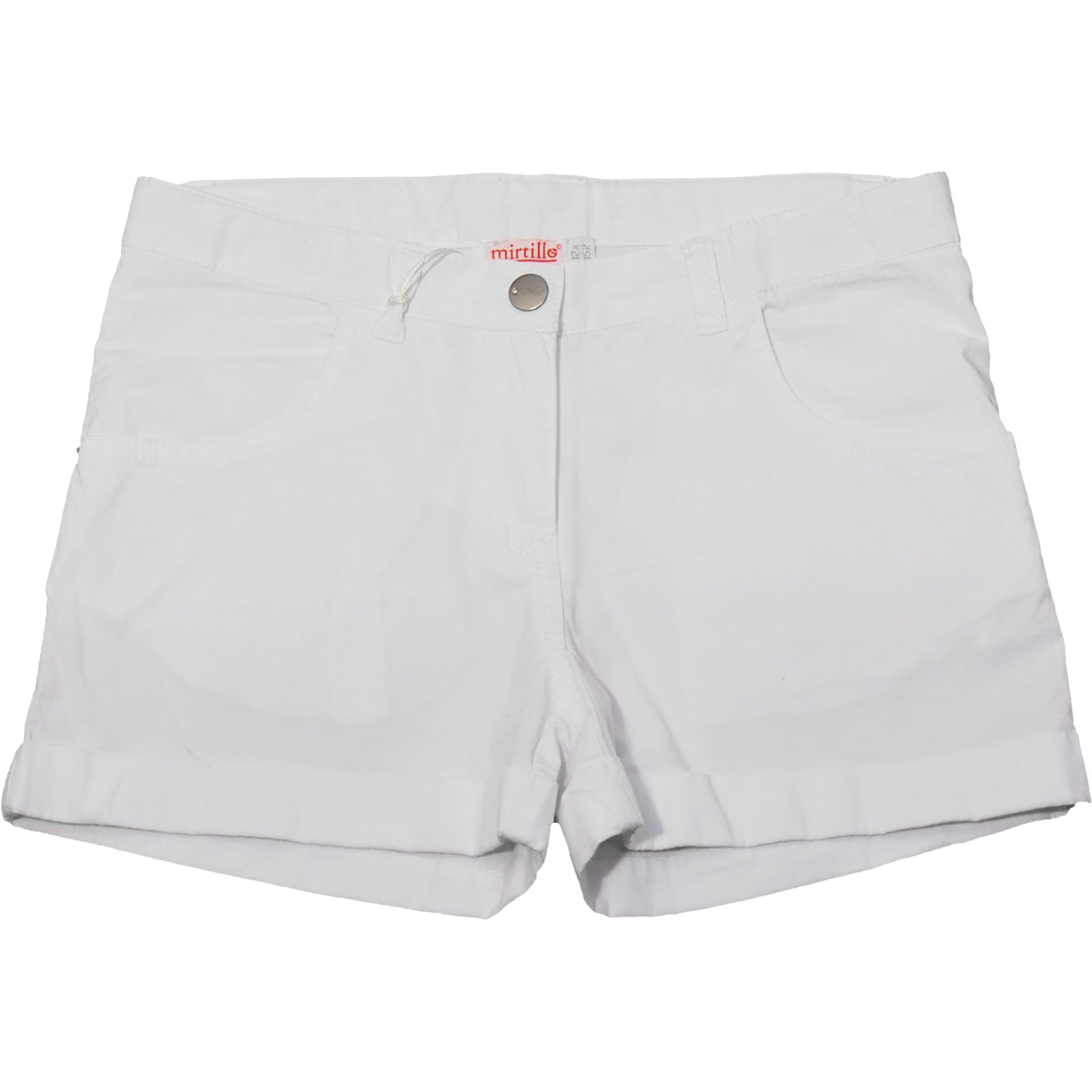 
  Baumwoll-Popeline-Shorts aus der Modelinie des Mirtillo-Mädchens, 4 Taschen, Stickerei auf der...