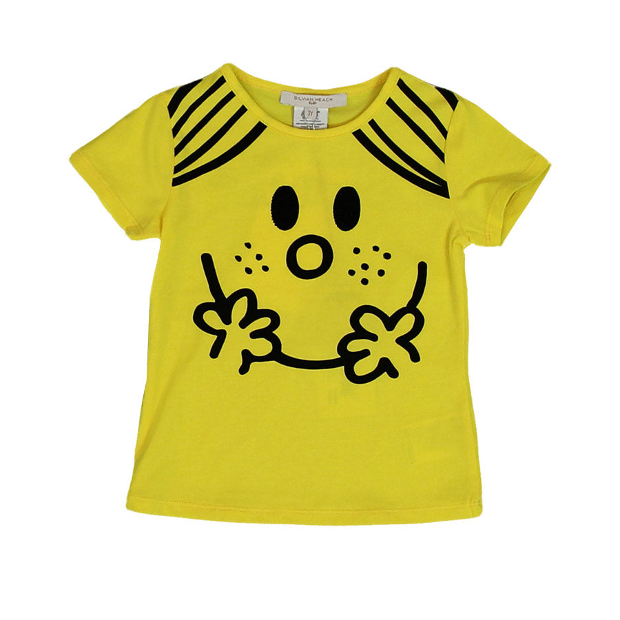 
  T-Shirt aus der Mädchenkleidungslinie Silvian Heach Kids, Kurzarmmodell
  Uni-Farbe mit fröhli...