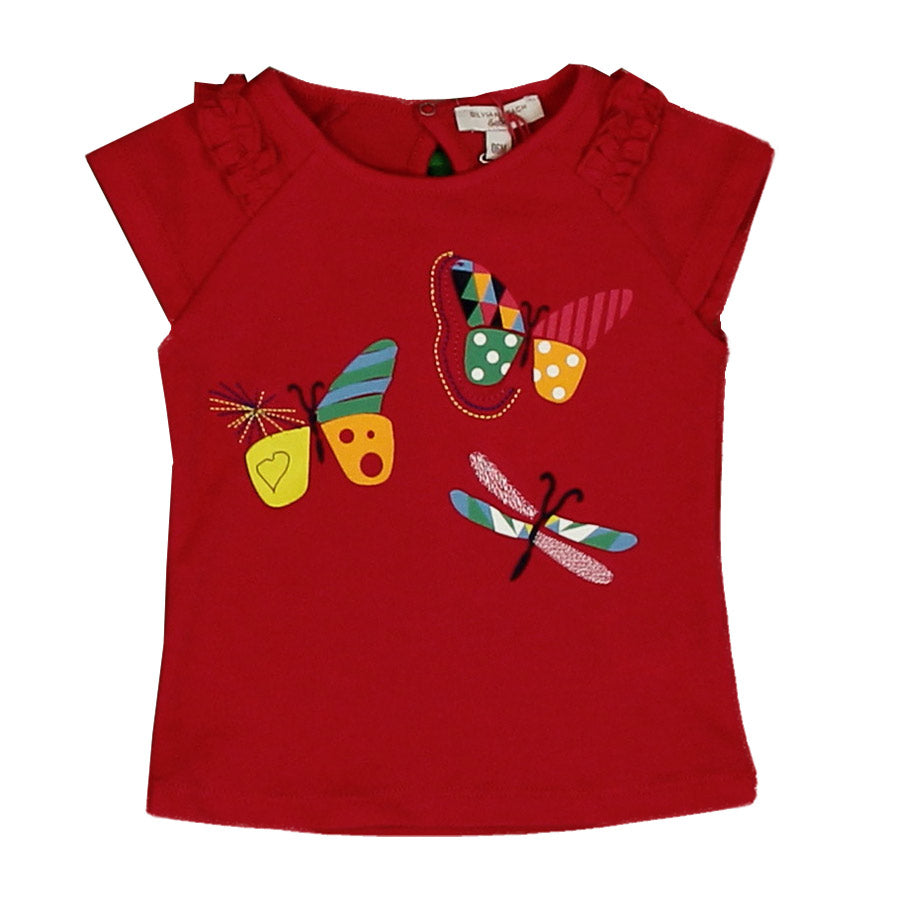 T-Shirt aus der Mädchenkleidungslinie Silvian Heach Kids mit kurzen Ärmeln, Locken und farbigen A...