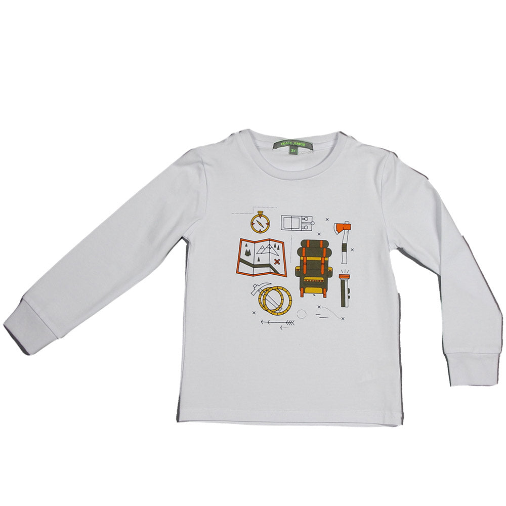T-Shirt aus der Kinderkleidungslinie Silvian Heach Kids; einfarbig mit farbigem Aufdruck auf der ...