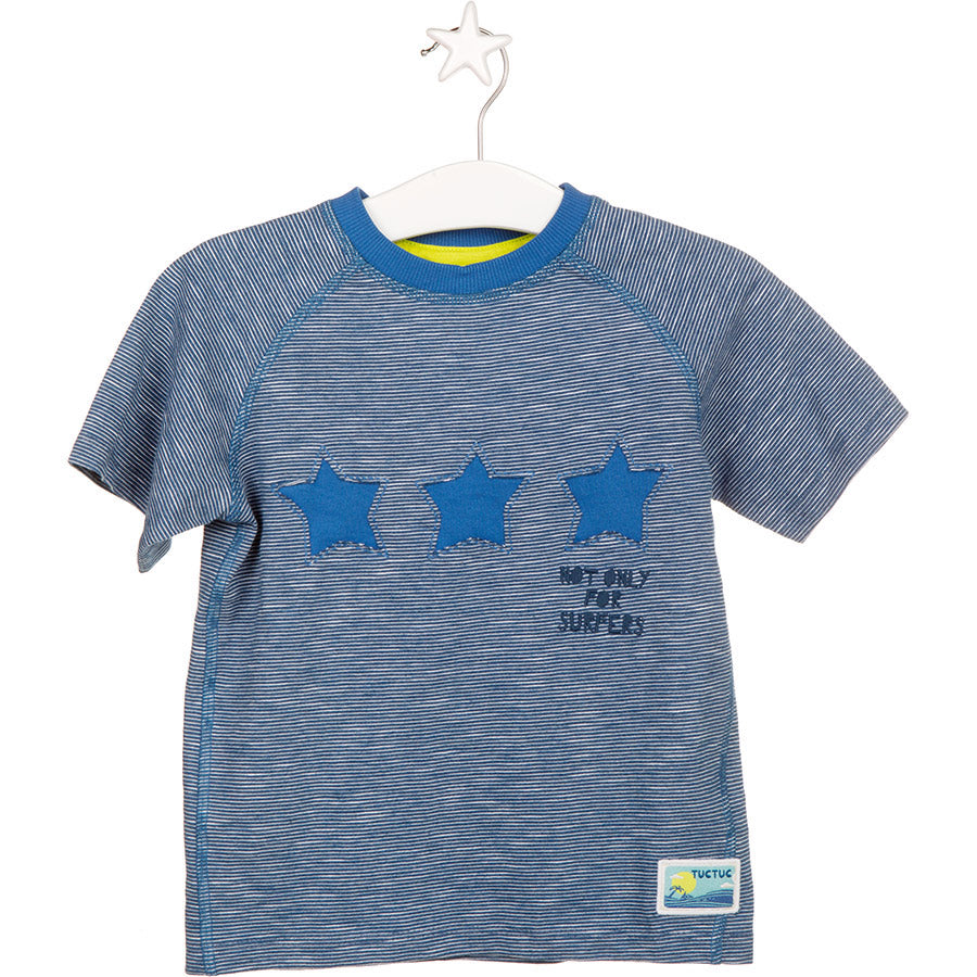 
  T-Shirt aus der Tuc Tuc Kinderkleidungslinie im Mikro-Streifenmuster mit
  auf der Vorderseite...