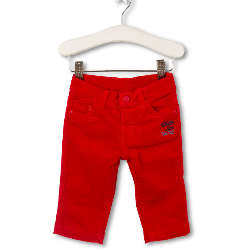 
  Tuc Tuc Kinderkleidungslinie Hose in einfarbigem Modell fünf
  Taschen mit Stickerei auf der V...