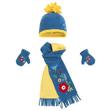 
  Komplett, Schal, Mütze und Handschuhe aus der Tuc Tuc in Kinderbekleidungslinie
  Vlies. Schön...