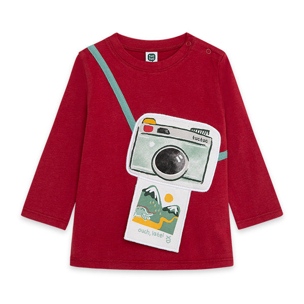 
  T-Shirt aus der Kindermodelinie Tuc Tuc, Kollektion Highlands, mit Applikation
  aus Kameragew...