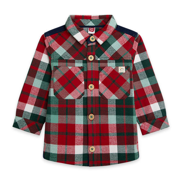
  Flanellhemd aus der Kinderbekleidungslinie Tuc Tuc, Highlands-Kollektion.
  Karomuster und ein...