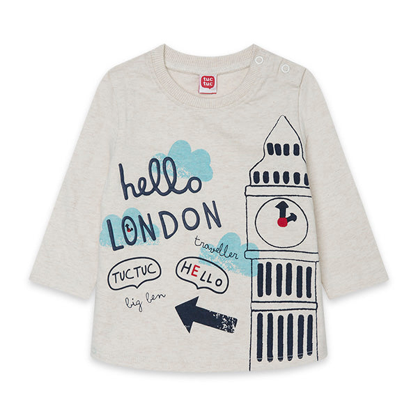 
  T-Shirt aus der Kindermodelinie Tuc Tuc, Kollektion Hello London. Mit
  bunter Print auf der V...