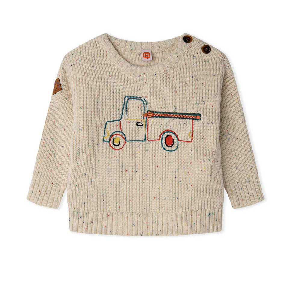 
Pullover aus der Tuc Tuc Childrenswear Line mit mehrfarbiger Stickerei auf der Vorderseite und T...