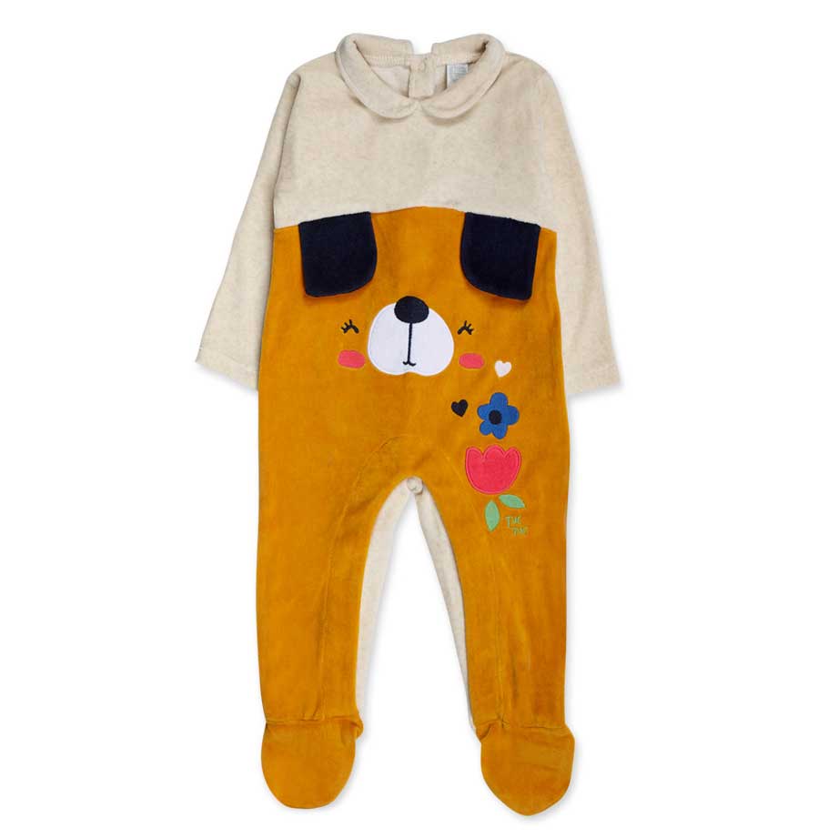
Chenille-Schlafanzug aus der Tuc Tuc Babywearing Line, mit Rundkragen, Knöpfen am Rücken und unt...