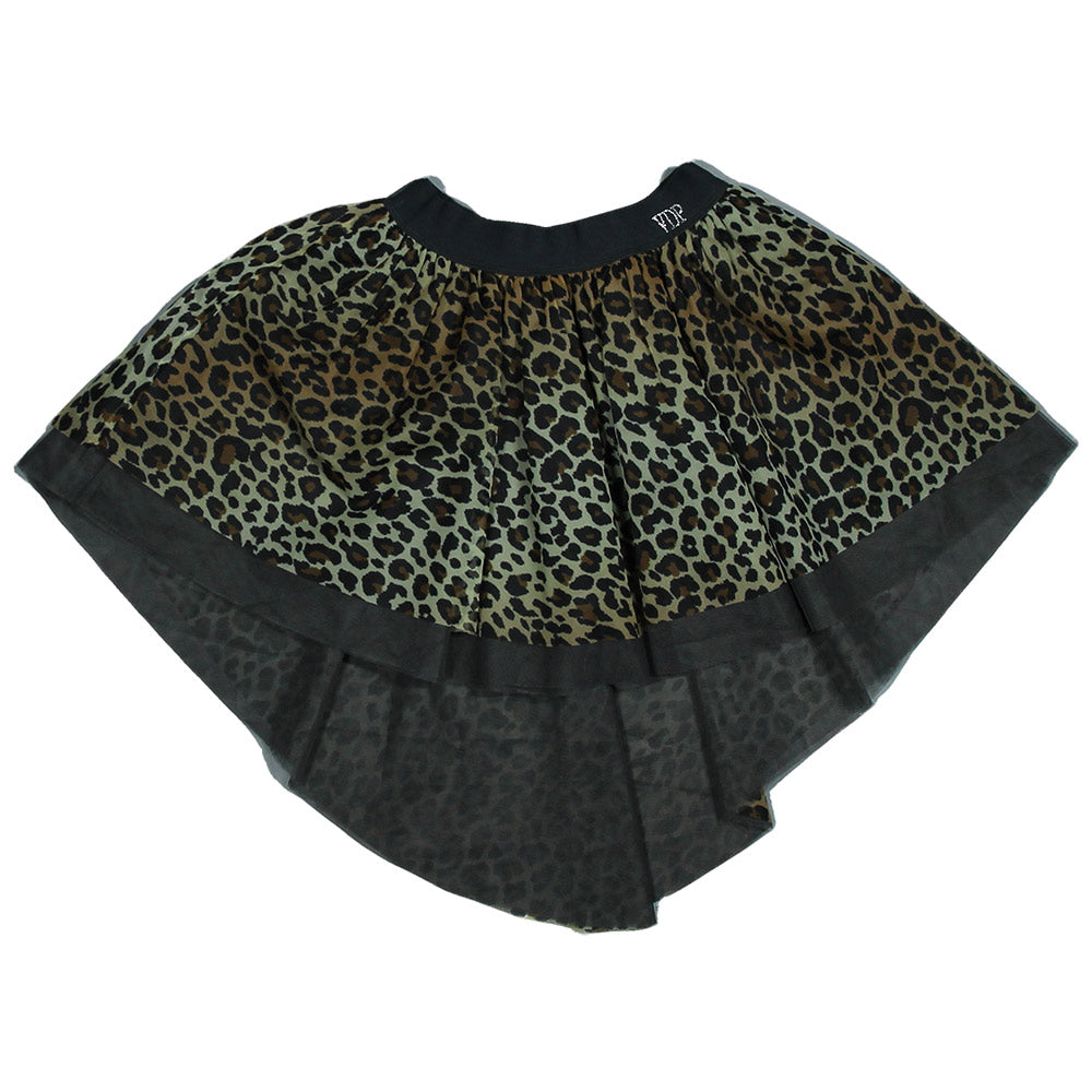 
  Asymmetrischer Tüllrock aus der Mädchenbekleidungslinie Via Delle Perle. Leopard
  mit elastis...