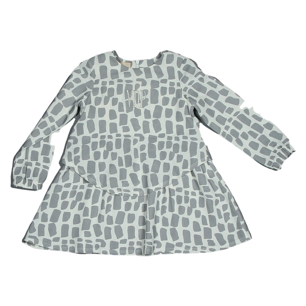 
  Kleid aus der Via Delle Perle Kinderkleidungslinie. Tierdruck mit Rock
  asymmetrisch. Reißver...